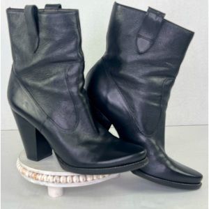 Via Spiga Black Boots Women's 8.5 Block Heel Ankle Booties